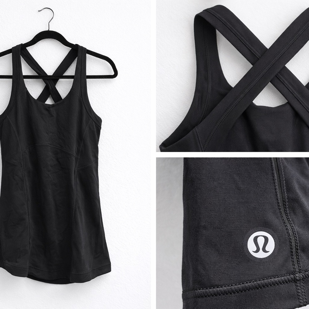 lululemon athletica Black Cross-Back Tank Top